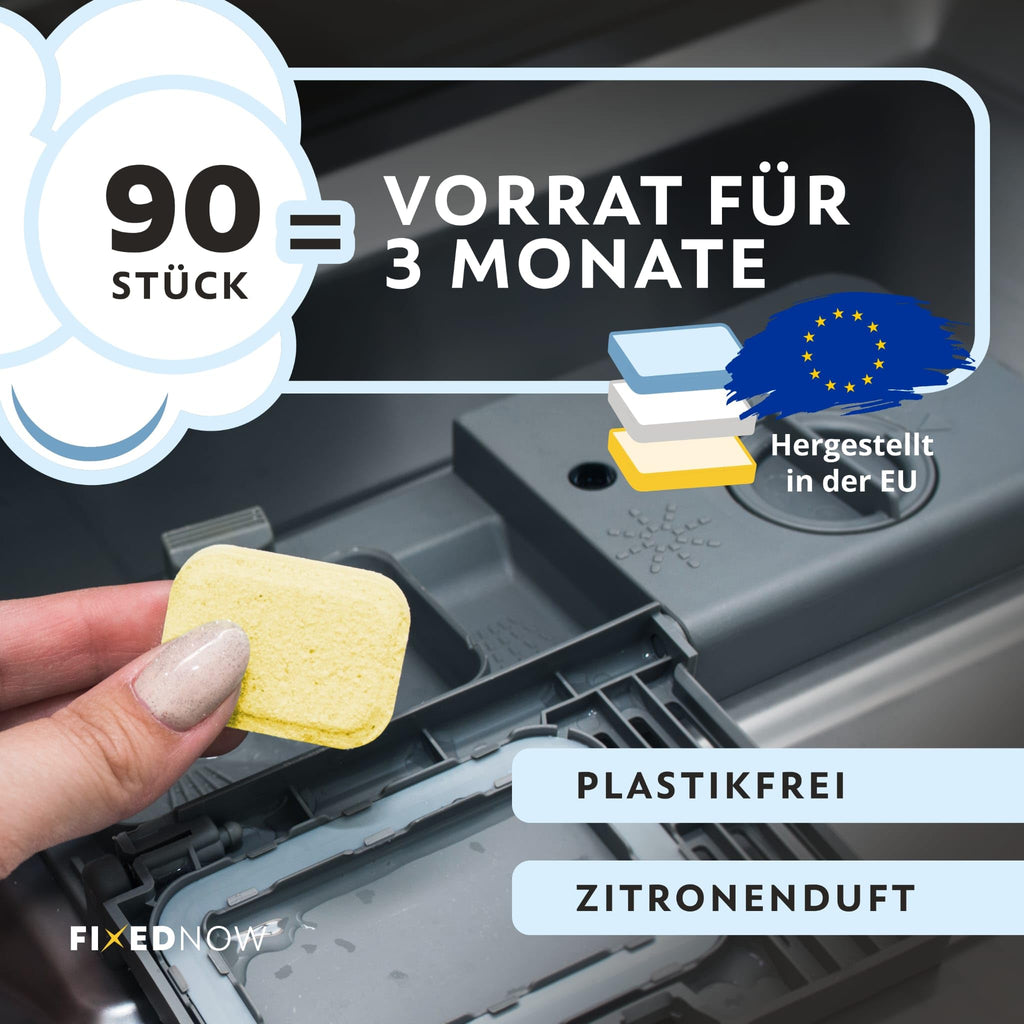 Öko Spülmaschinentabs Ohne Plastik All in One [30st.] Vorrat Für Einen Monat Zitronenduft Dreilagig Eco Geschirrspültabs Dishwasher Tablets Spülmaschinen Tabs Für Geschirrspüler