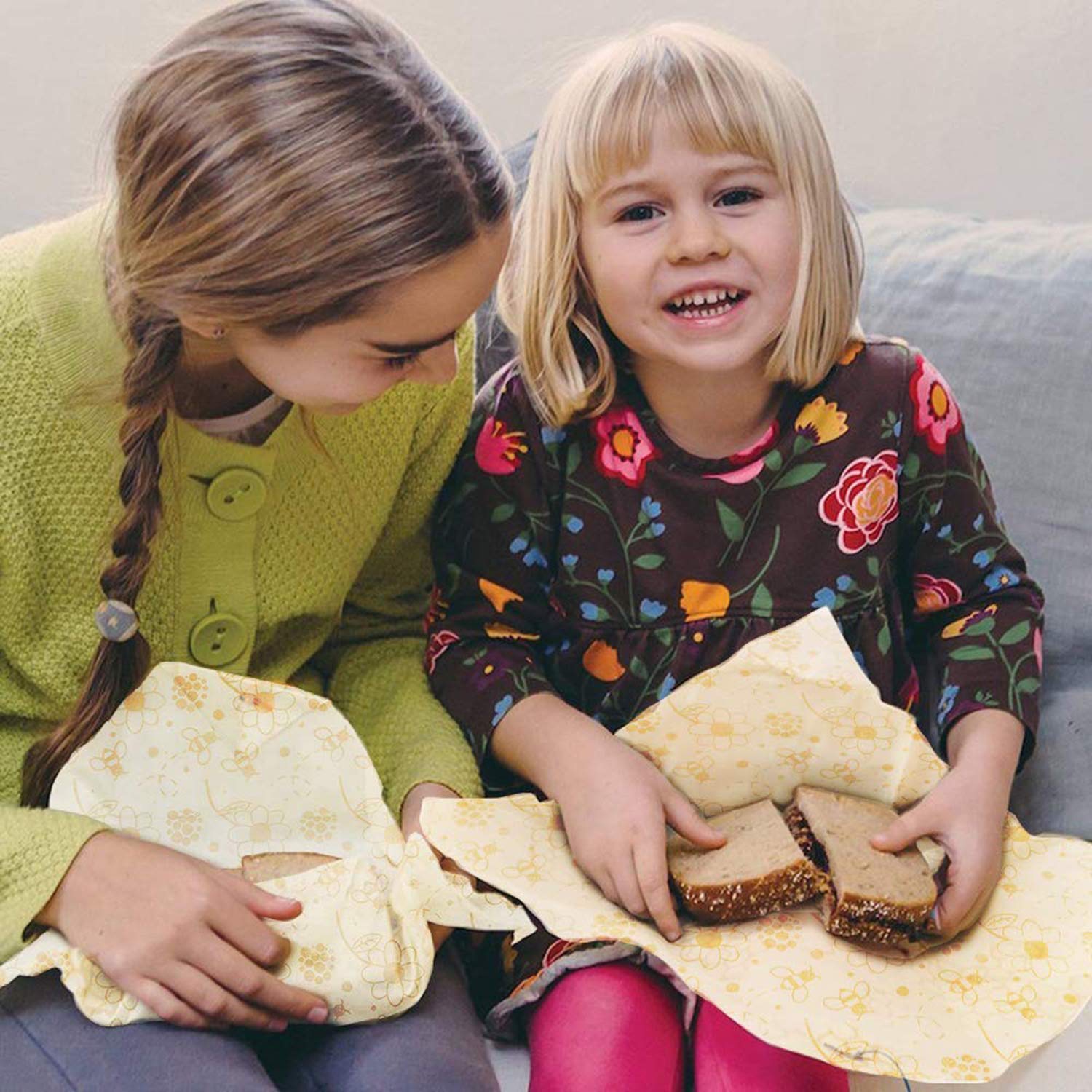 Bienenwachstücher 8 Stücke - Öko-Tex Zertifizierte Bienenwachs-Wraps aus 100% Naturwachs & Bio-Baumwolle | Wiederverwendbare Frischhaltefolie für Lebensmittel, Plastikfrei & Umweltfreundlich