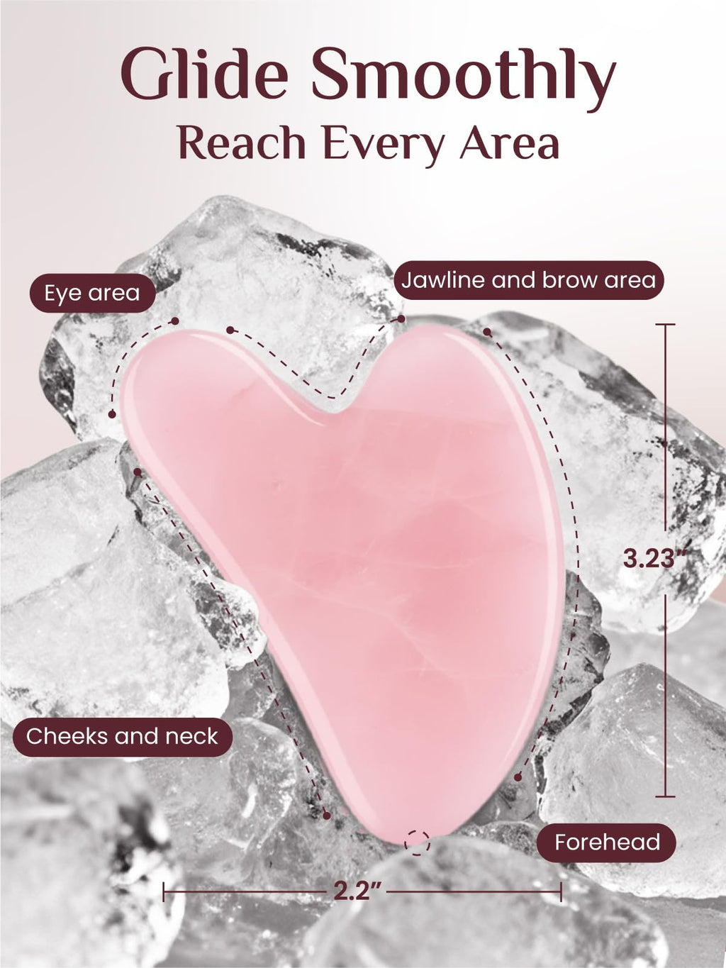 Rena Chris Stainless Steel Gua Sha Stone, Guasha Stone for Jaw Lines Firming and Reducing Face Swelling, Skin Care Gift - Silver