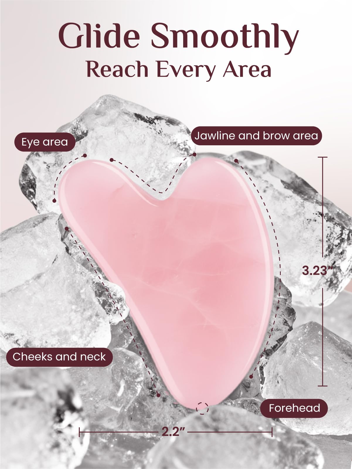 Rena Chris Stainless Steel Gua Sha Stone, Guasha Stone for Jaw Lines Firming and Reducing Face Swelling, Skin Care Gift - Silver