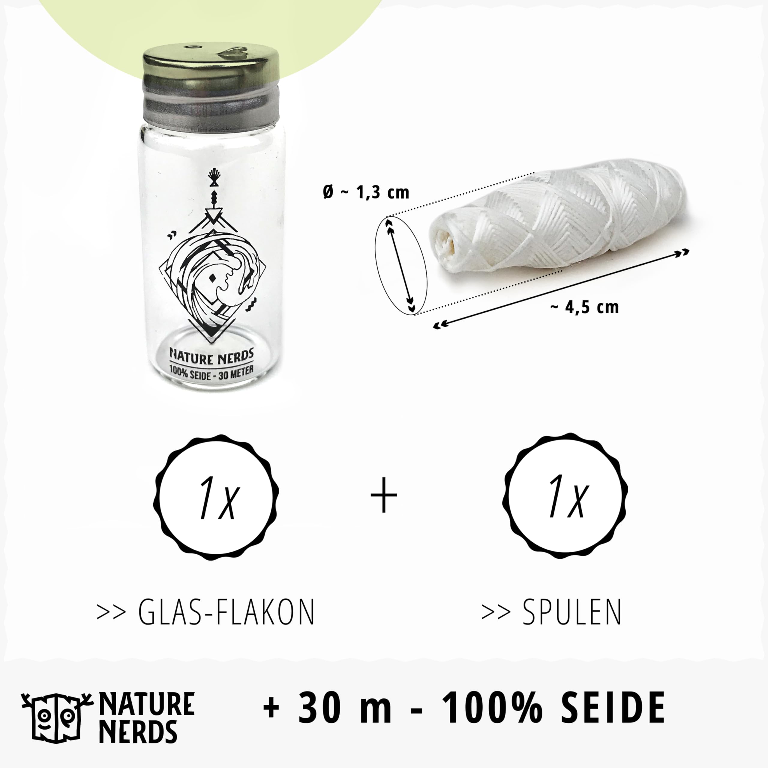 Nature Nerds - Plastic-Free Natural Dental Floss in Glass Bottle Waxed with Candelilla - 30m (30)