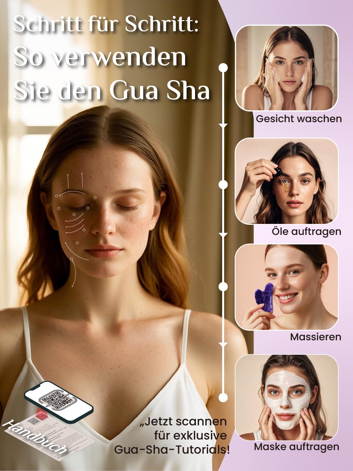 Rena Chris Stainless Steel Gua Sha Stone, Guasha Stone for Jaw Lines Firming and Reducing Face Swelling, Skin Care Gift - Silver