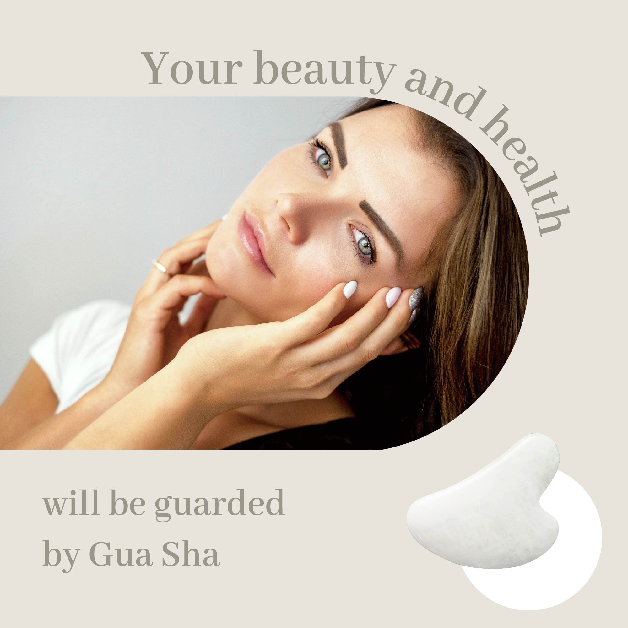 Rena Chris Stainless Steel Gua Sha Stone, Guasha Stone for Jaw Lines Firming and Reducing Face Swelling, Skin Care Gift - Silver