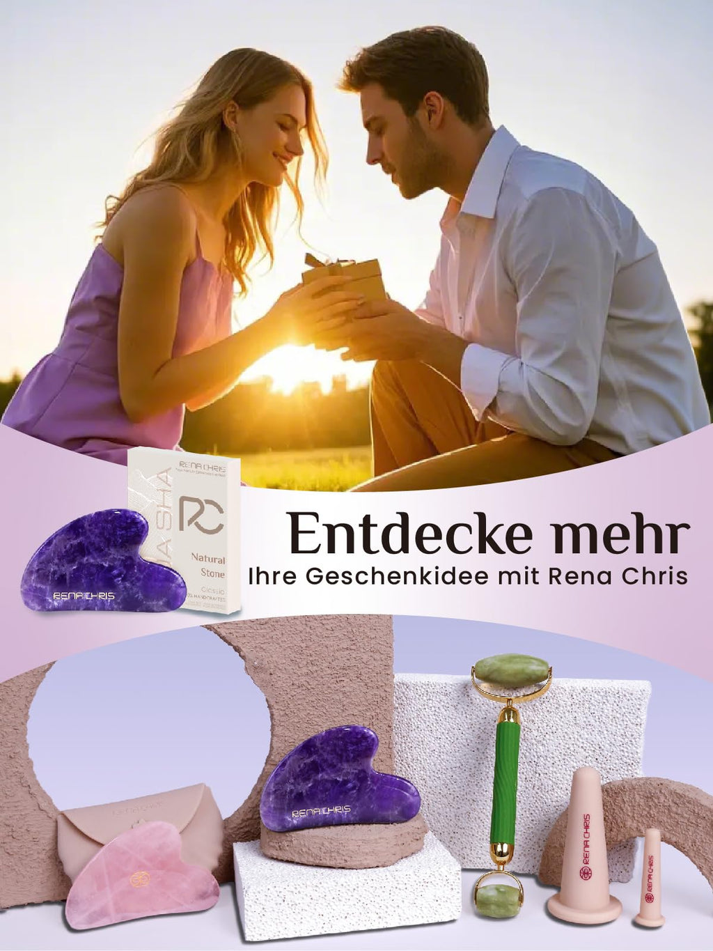 Rena Chris Stainless Steel Gua Sha Stone, Guasha Stone for Jaw Lines Firming and Reducing Face Swelling, Skin Care Gift - Silver