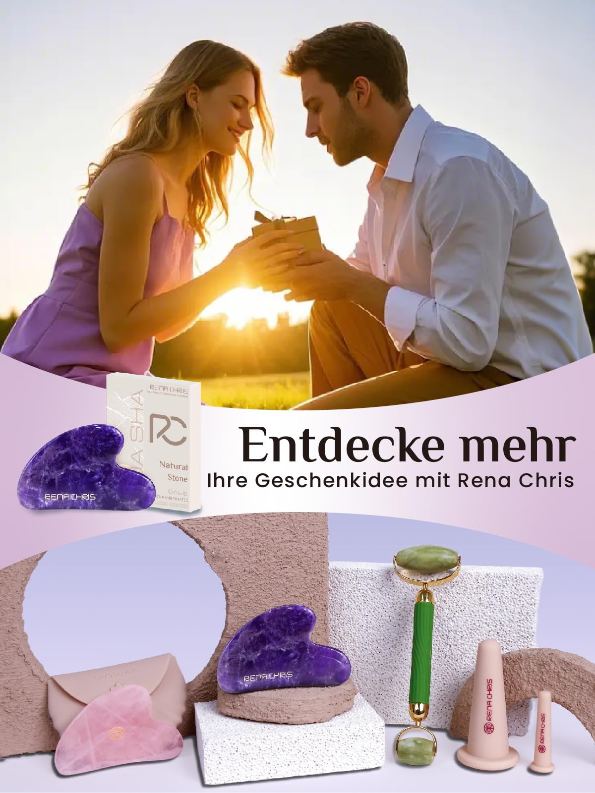 Rena Chris Stainless Steel Gua Sha Stone, Guasha Stone for Jaw Lines Firming and Reducing Face Swelling, Skin Care Gift - Silver