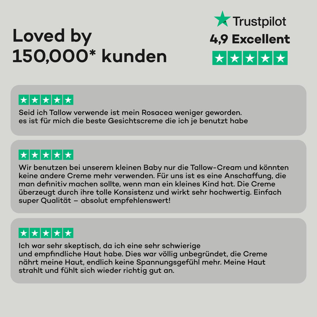 TALLOW Naturals Barrier Repair Pure - Known from the Lion Cave - 100% Organic Beef Tallow Cream, Organic Beef Tallow Skincare, from Germany from Grass-Fed Cattle (120 ml)