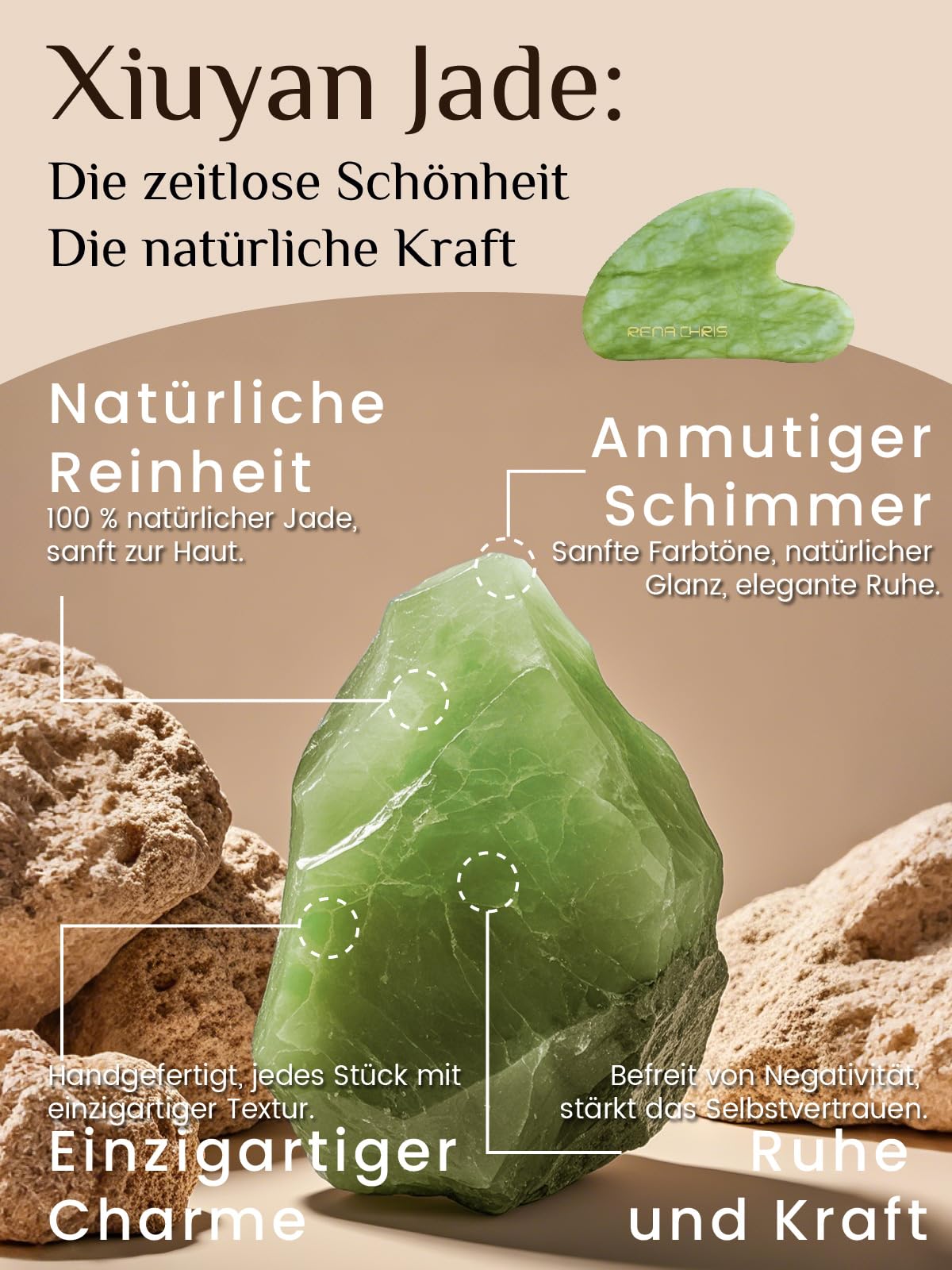 Rena Chris Stainless Steel Gua Sha Stone, Guasha Stone for Jaw Lines Firming and Reducing Face Swelling, Skin Care Gift - Silver