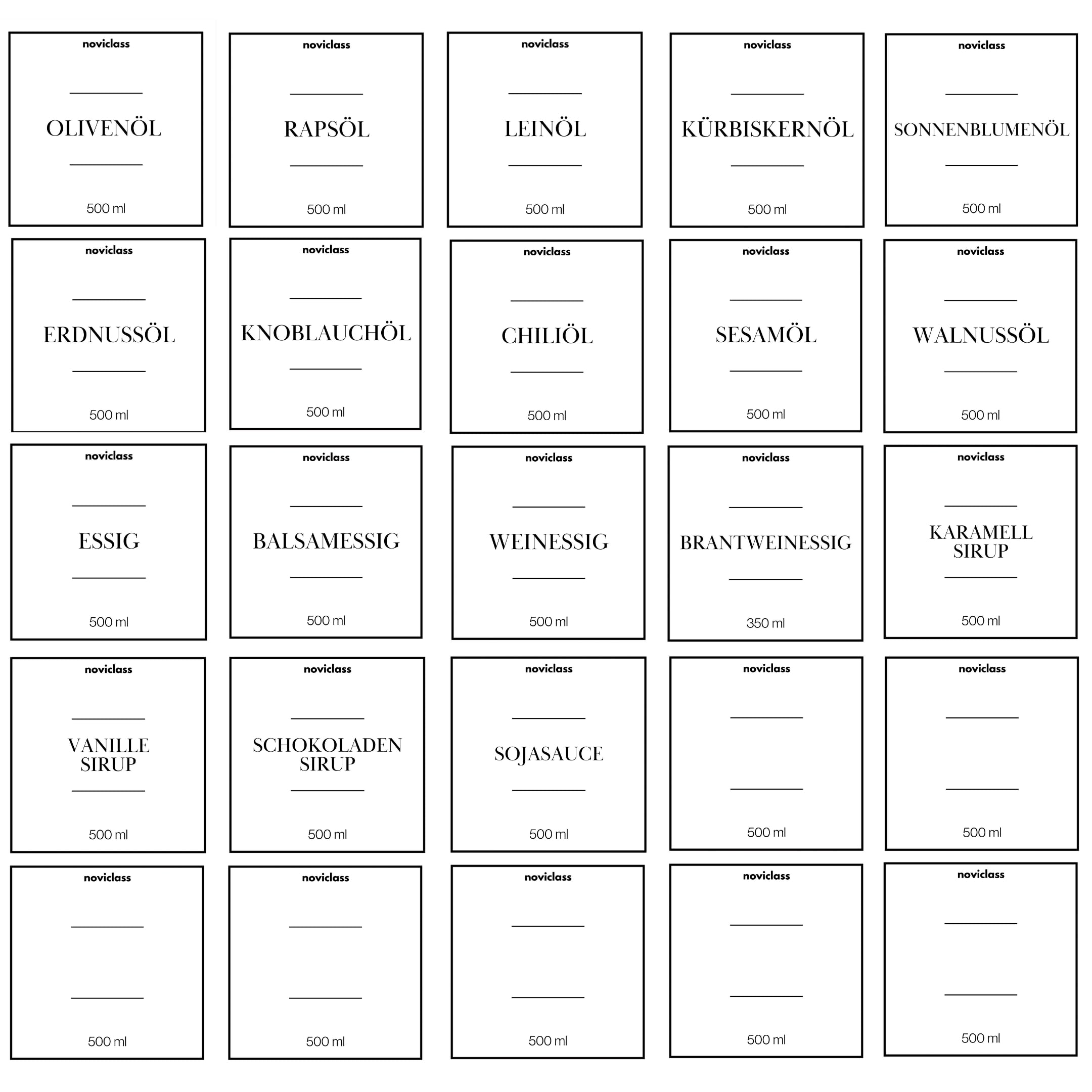 Ölflasche Essig und Ölflaschen Set Flaschen zum Befüllen (2x500ml ohne Etiketten und Trichter)