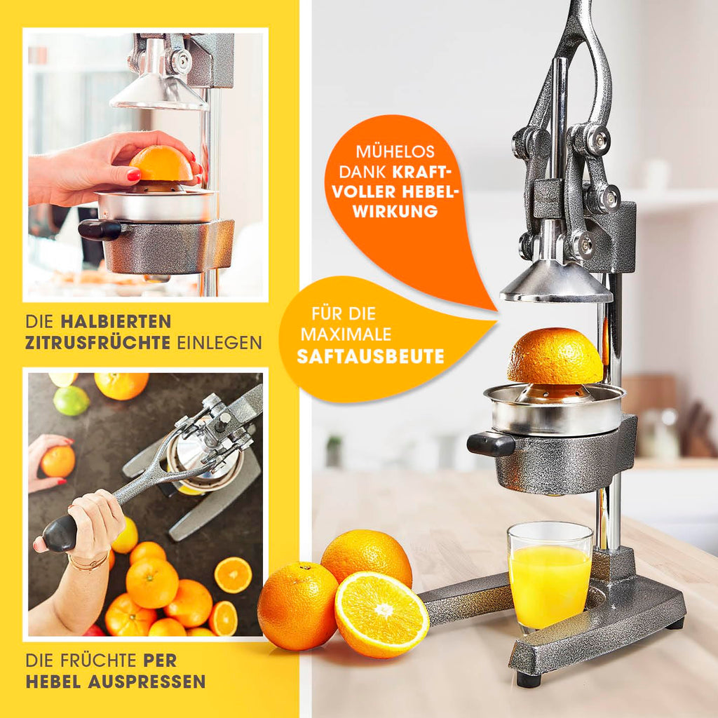 Lumaland Juicer Made of Stainless Steel, High-quality Citrus Juicer With Lever In Various Designs