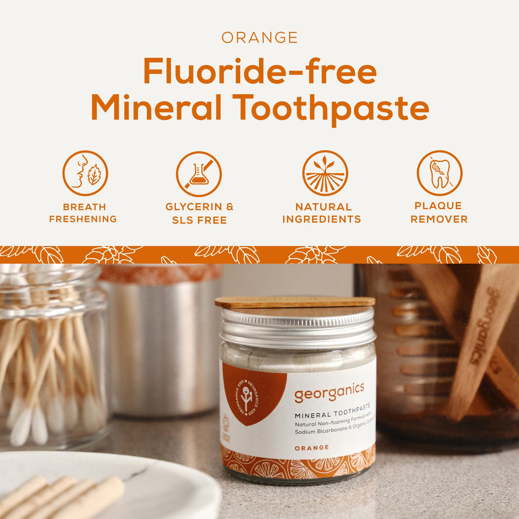 Georganics Natural Toothpaste 120ml - Spearmint | Remineralising Natural Toothpaste, Fluoride Free + SLS Free (120ml)