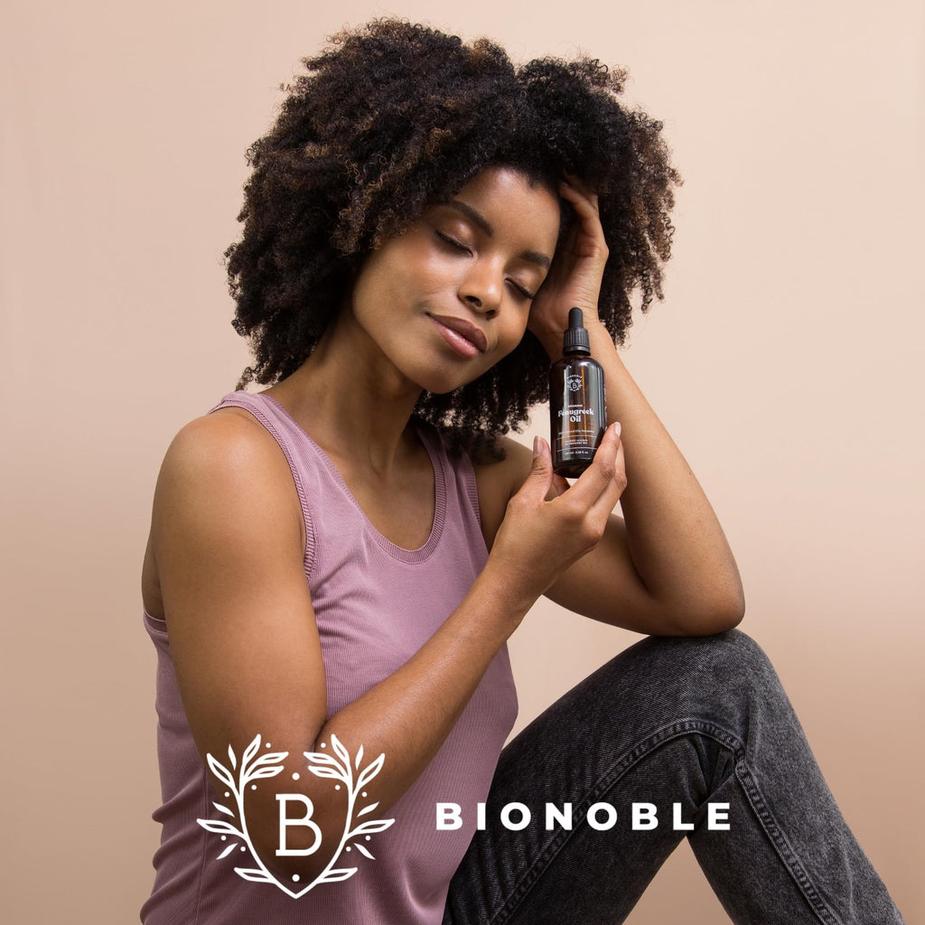 BIONOBLE Rizinusöl Kaltgepresst Bio - 100% Natürlich, Ohne Hexan - Wachstumsfördernd, Repariert - Rizinusöl Bio Haare, Wimpern, Augenbrauen, Haut - Castor Oil - Glasflasche mit Pumpe - 200ml