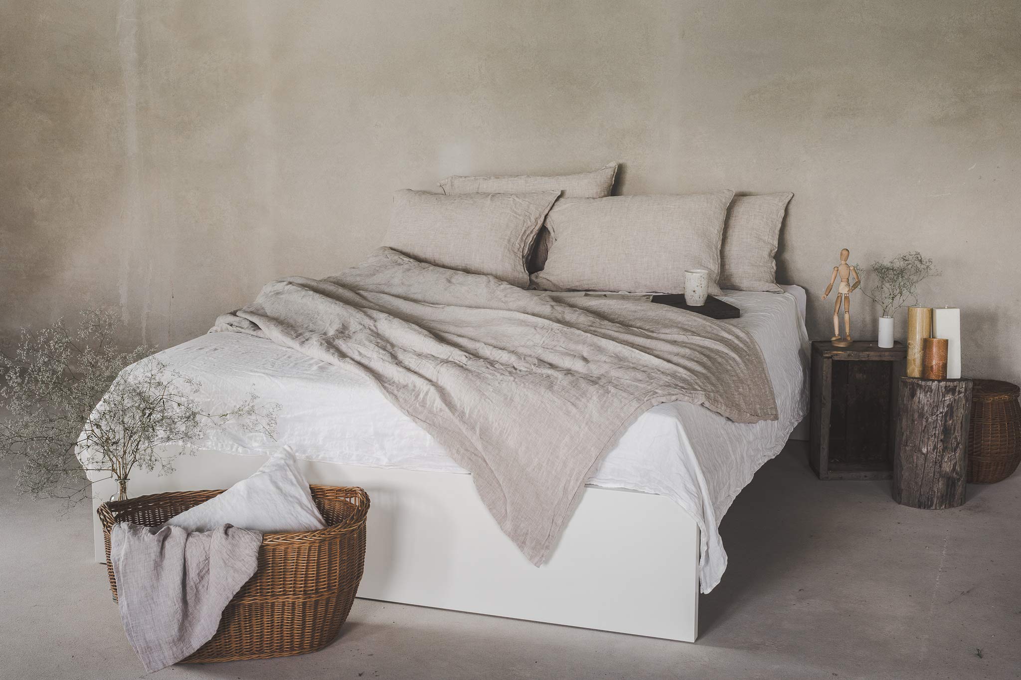 Linen Bed Linen Set, 100% Natural Linen Bed Linen, Stonewashed