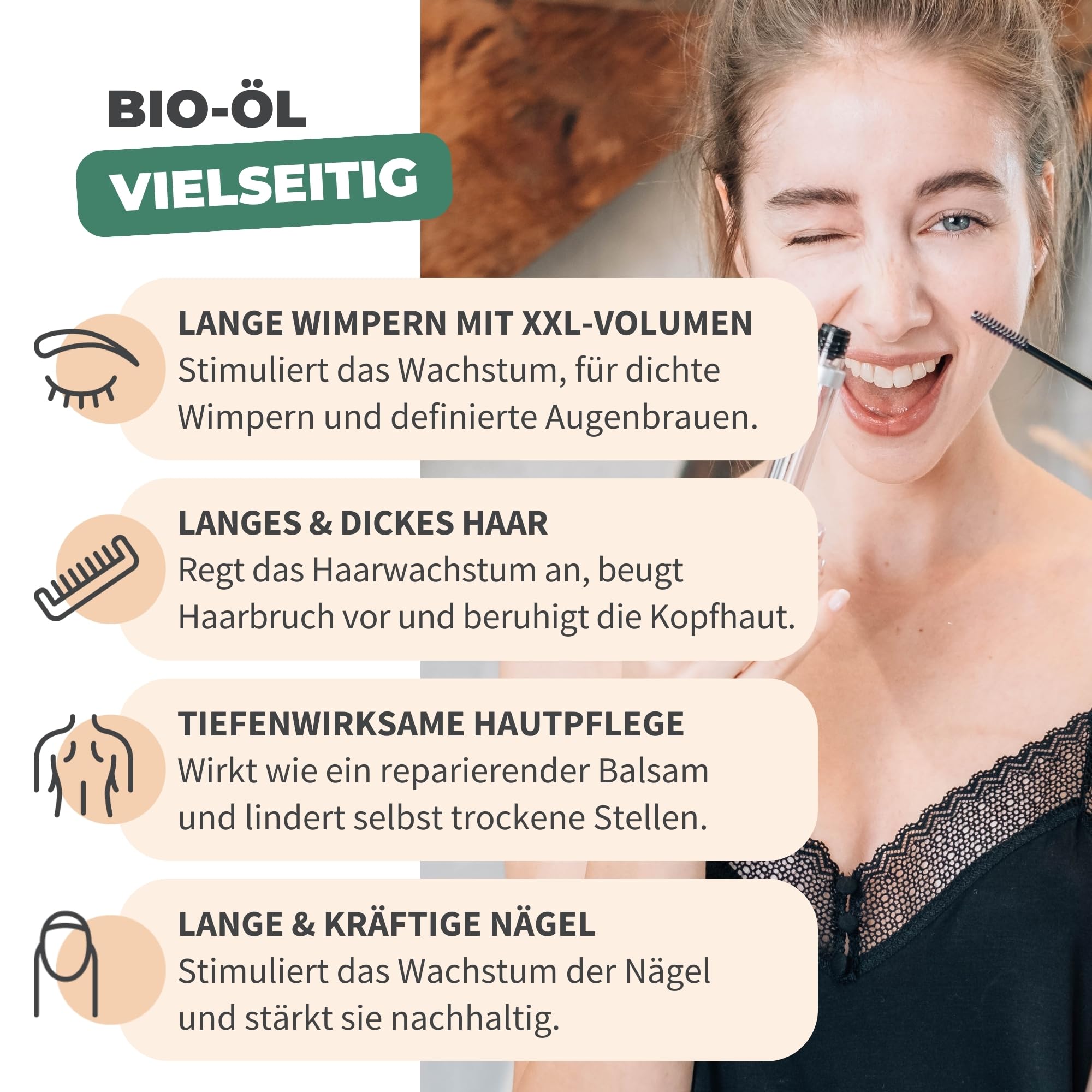 BIONOBLE Rizinusöl Kaltgepresst Bio - 100% Natürlich, Ohne Hexan - Wachstumsfördernd, Repariert - Rizinusöl Bio Haare, Wimpern, Augenbrauen, Haut - Castor Oil - Glasflasche mit Pumpe - 200ml
