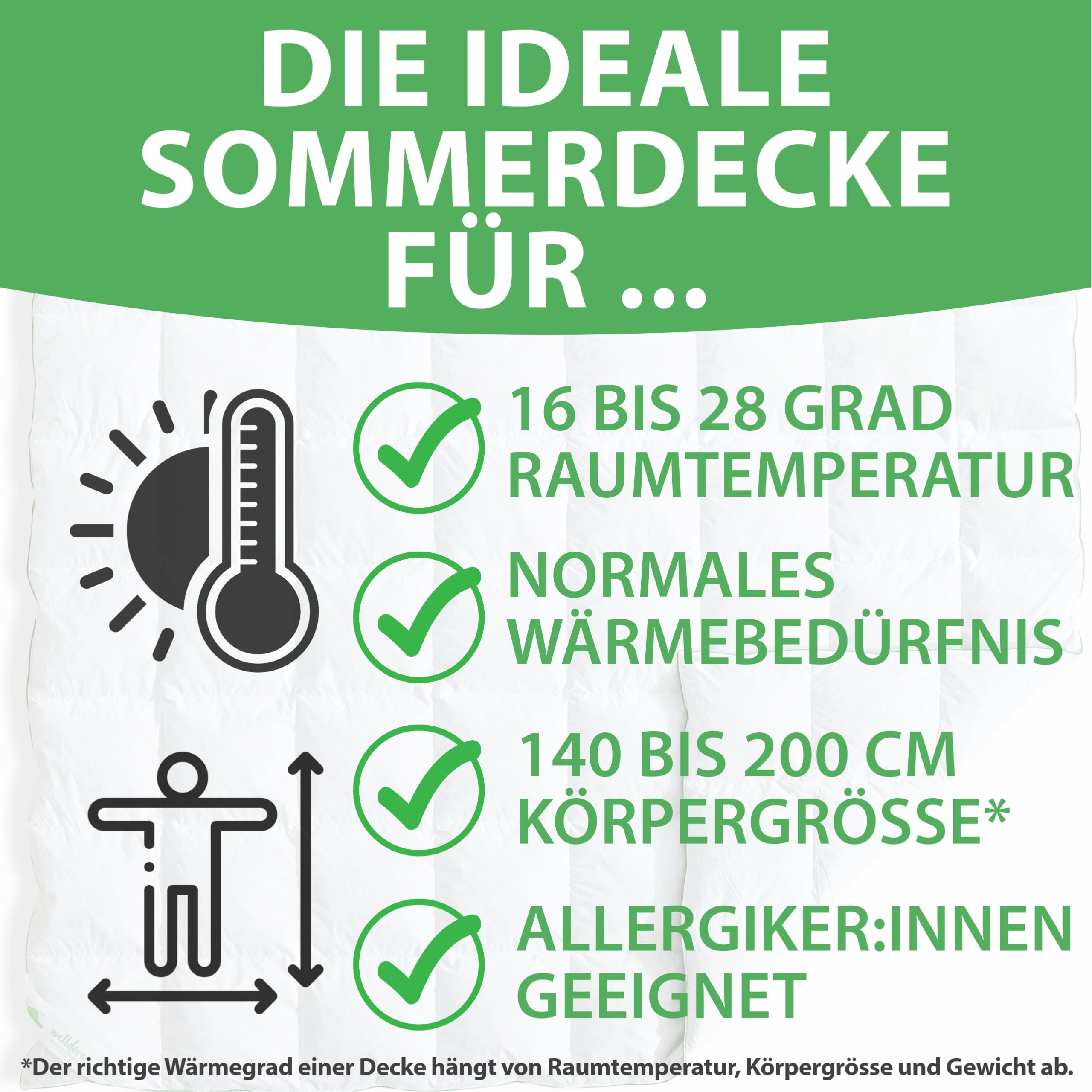 Welldora Komfort Bettdecke 135x200 Winter | 100% Extraweiche Federn & Daunen | Fachärztlich geprüft, Oeko-Tex, Allergiker | Zertifiziert für Tierwohl | Dicke extrawarme Winterdecke Daunendecke