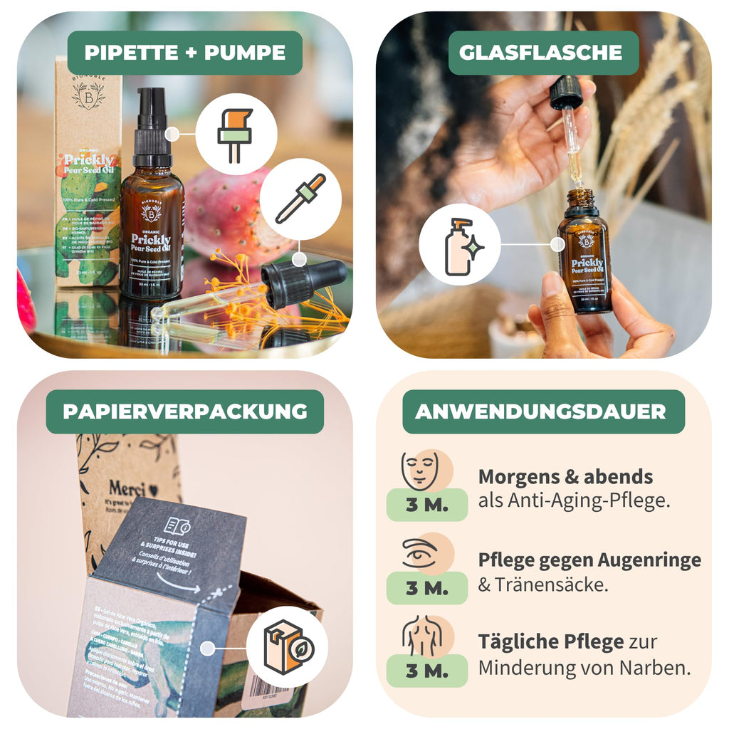 BIONOBLE Rizinusöl Kaltgepresst Bio - 100% Natürlich, Ohne Hexan - Wachstumsfördernd, Repariert - Rizinusöl Bio Haare, Wimpern, Augenbrauen, Haut - Castor Oil - Glasflasche mit Pumpe - 200ml