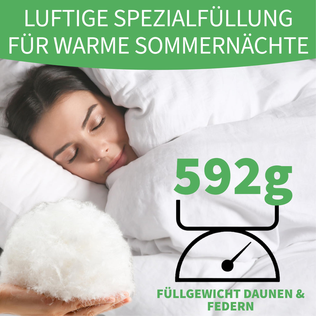 Welldora Komfort Bettdecke 135x200 Winter | 100% Extraweiche Federn & Daunen | Fachärztlich geprüft, Oeko-Tex, Allergiker | Zertifiziert für Tierwohl | Dicke extrawarme Winterdecke Daunendecke