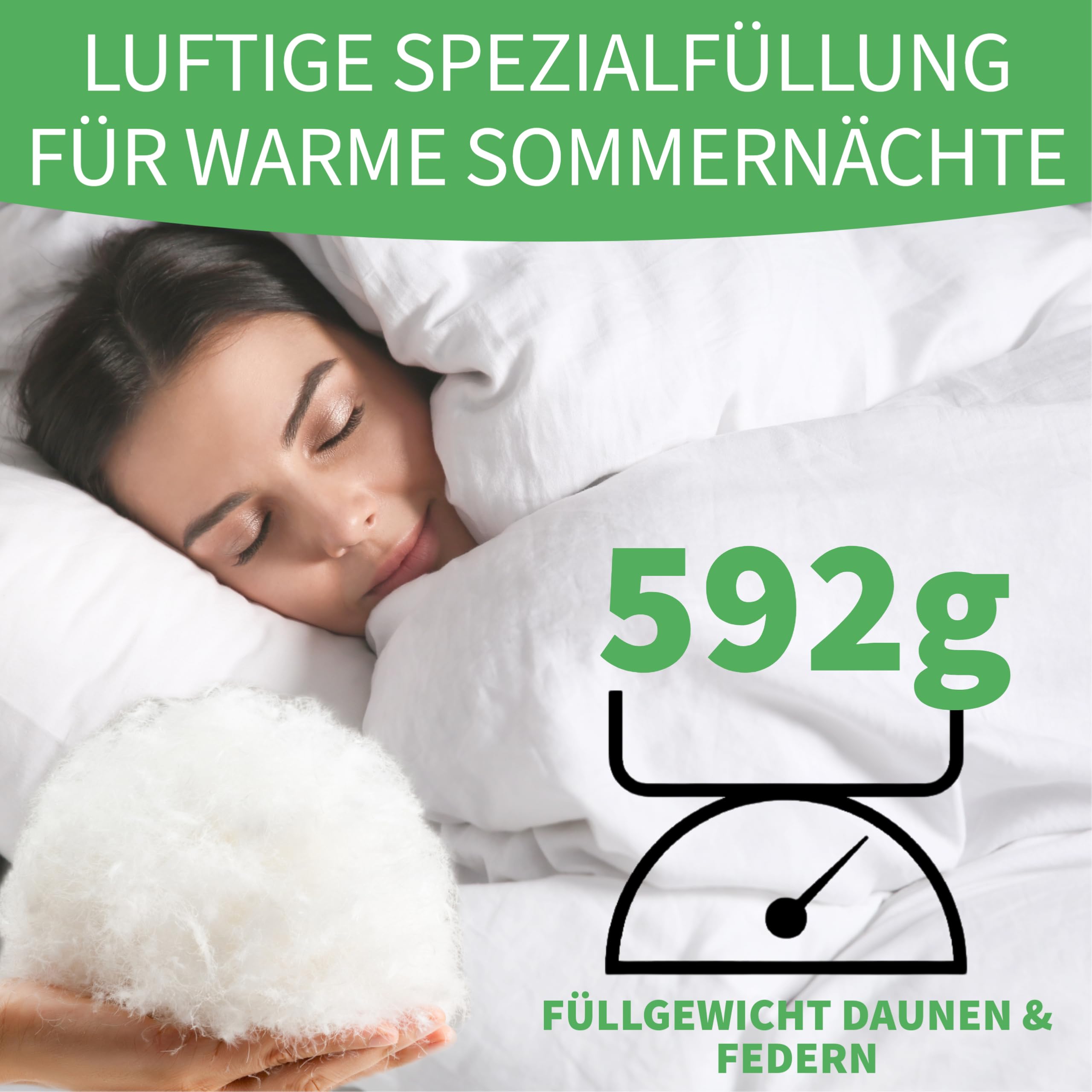 Welldora Komfort Bettdecke 135x200 Winter | 100% Extraweiche Federn & Daunen | Fachärztlich geprüft, Oeko-Tex, Allergiker | Zertifiziert für Tierwohl | Dicke extrawarme Winterdecke Daunendecke
