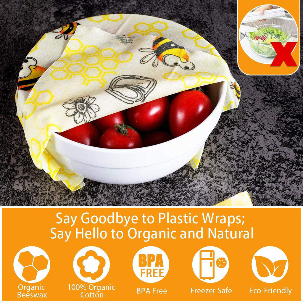 Bienenwachstücher 8 Stücke - Öko-Tex Zertifizierte Bienenwachs-Wraps aus 100% Naturwachs & Bio-Baumwolle | Wiederverwendbare Frischhaltefolie für Lebensmittel, Plastikfrei & Umweltfreundlich