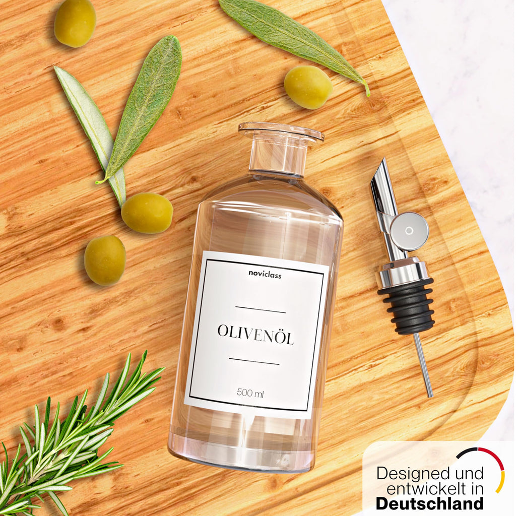 Ölflasche Essig und Ölflaschen Set Flaschen zum Befüllen (2x500ml ohne Etiketten und Trichter)