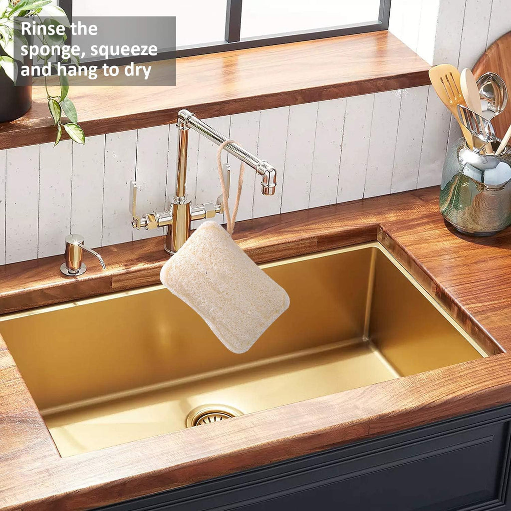 eplanita Natürliche Geschirr Spülschwämme, Kitchen Eco Scrub Scourer, Natural Luffa Plant, Biologisch abbaubar und Zero Waste (12er Pack)