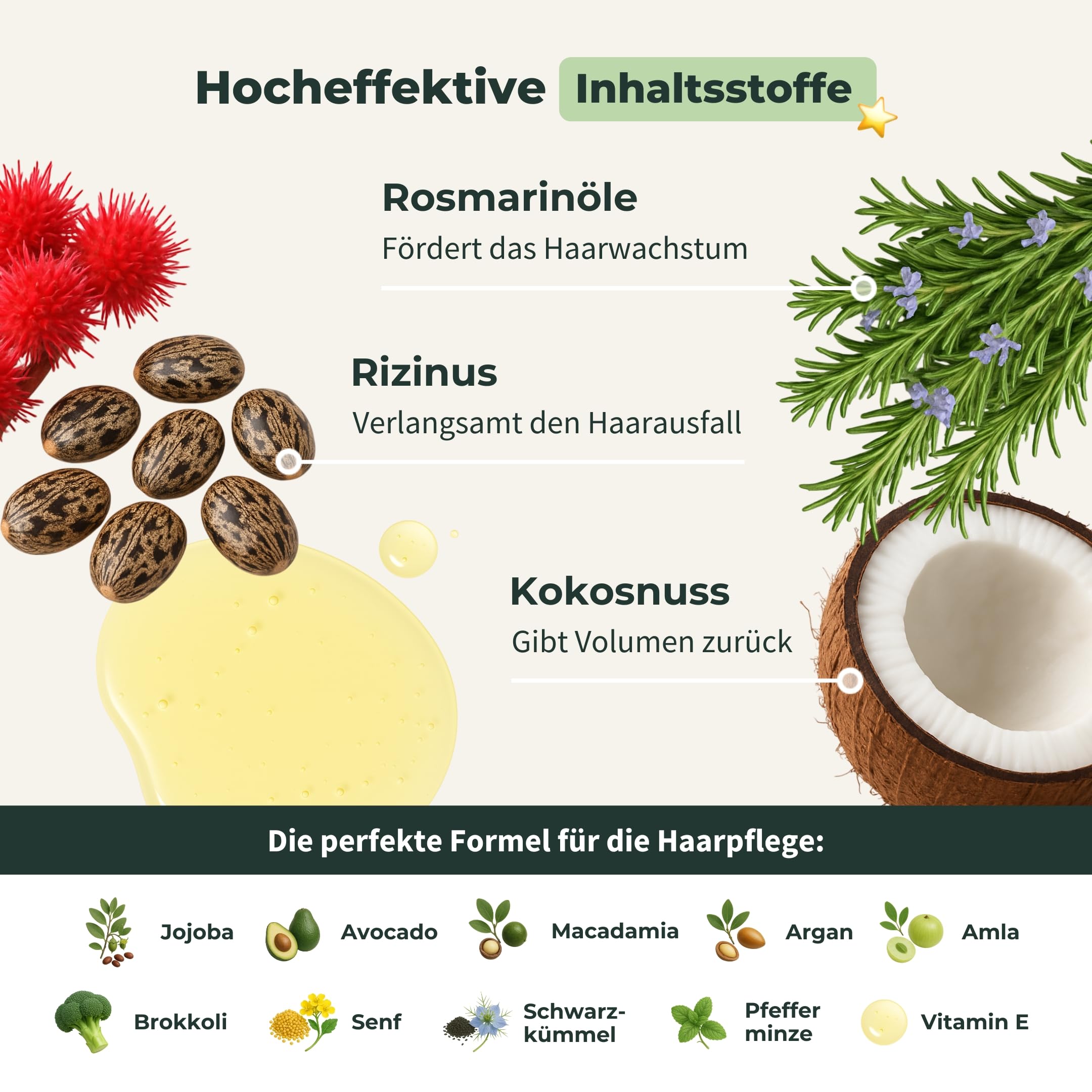 BIONOBLE Rizinusöl Kaltgepresst Bio - 100% Natürlich, Ohne Hexan - Wachstumsfördernd, Repariert - Rizinusöl Bio Haare, Wimpern, Augenbrauen, Haut - Castor Oil - Glasflasche mit Pumpe - 200ml