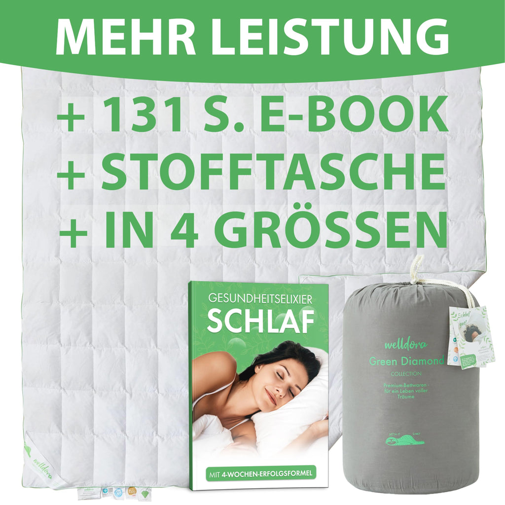 Welldora Komfort Bettdecke 135x200 Winter | 100% Extraweiche Federn & Daunen | Fachärztlich geprüft, Oeko-Tex, Allergiker | Zertifiziert für Tierwohl | Dicke extrawarme Winterdecke Daunendecke