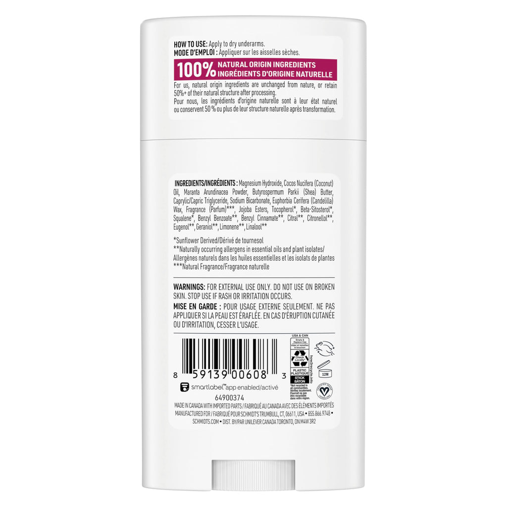 Schmidt's Natural Deodorant Stick Lavender & Sage Deodorant without Aluminium for Long-Lasting Freshness 75 g Pack of 1