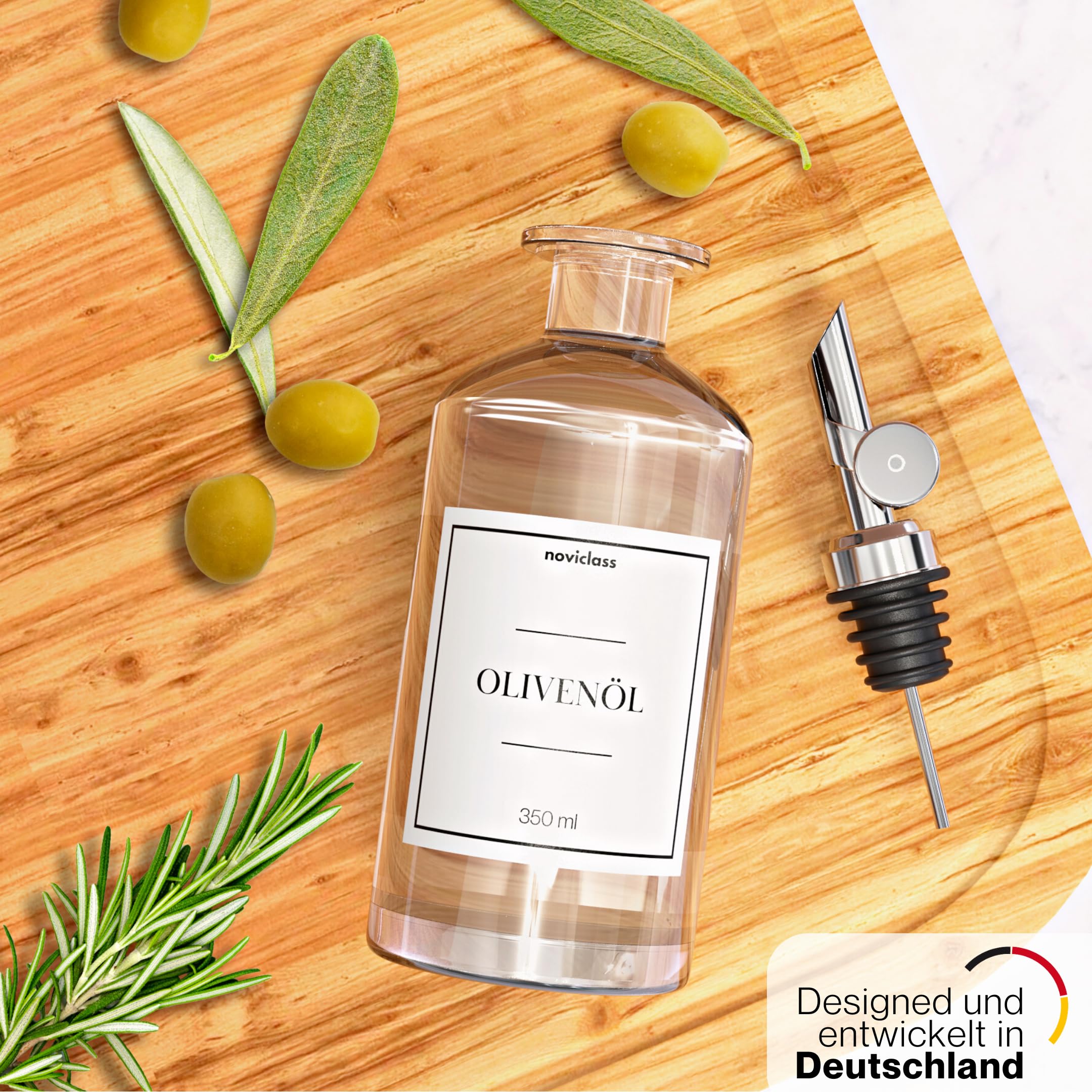 Ölflasche Essig und Ölflaschen Set Flaschen zum Befüllen (2x500ml ohne Etiketten und Trichter)