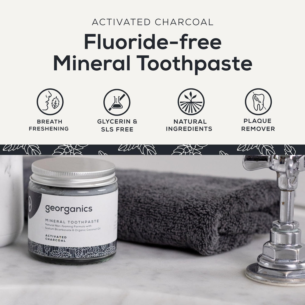 Georganics Natural Toothpaste 120ml - Spearmint | Remineralising Natural Toothpaste, Fluoride Free + SLS Free (120ml)