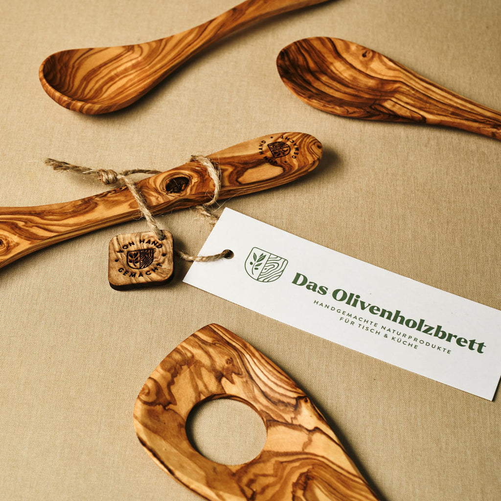 DAS OLIVENHOLZBRETT® / Olivenholz Schneidebrett rechteckig/Frühstücksbrett aus Holz/Brotzeit-Frühstücksbrettchen rechteckig/Vesperbrett, Jausenbrett aus Olivenholz / 30cm x 17cm x 2cm