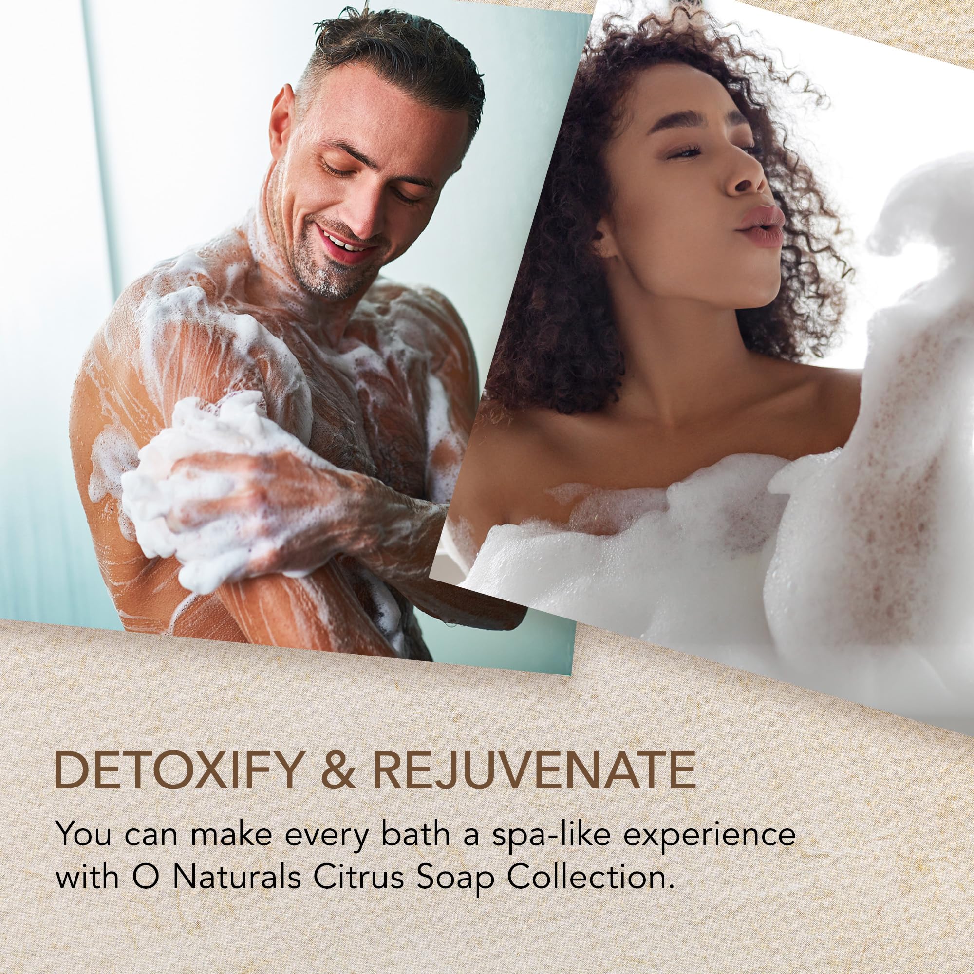 O Naturals 100% Natürliche und Biologische Barseife - Festes Duschgel Naturkosmetic Dusch Seife Vegan Zitrus Seife Hände Gesicht Körper mit Vitamin C & E Hydratiert die Haut