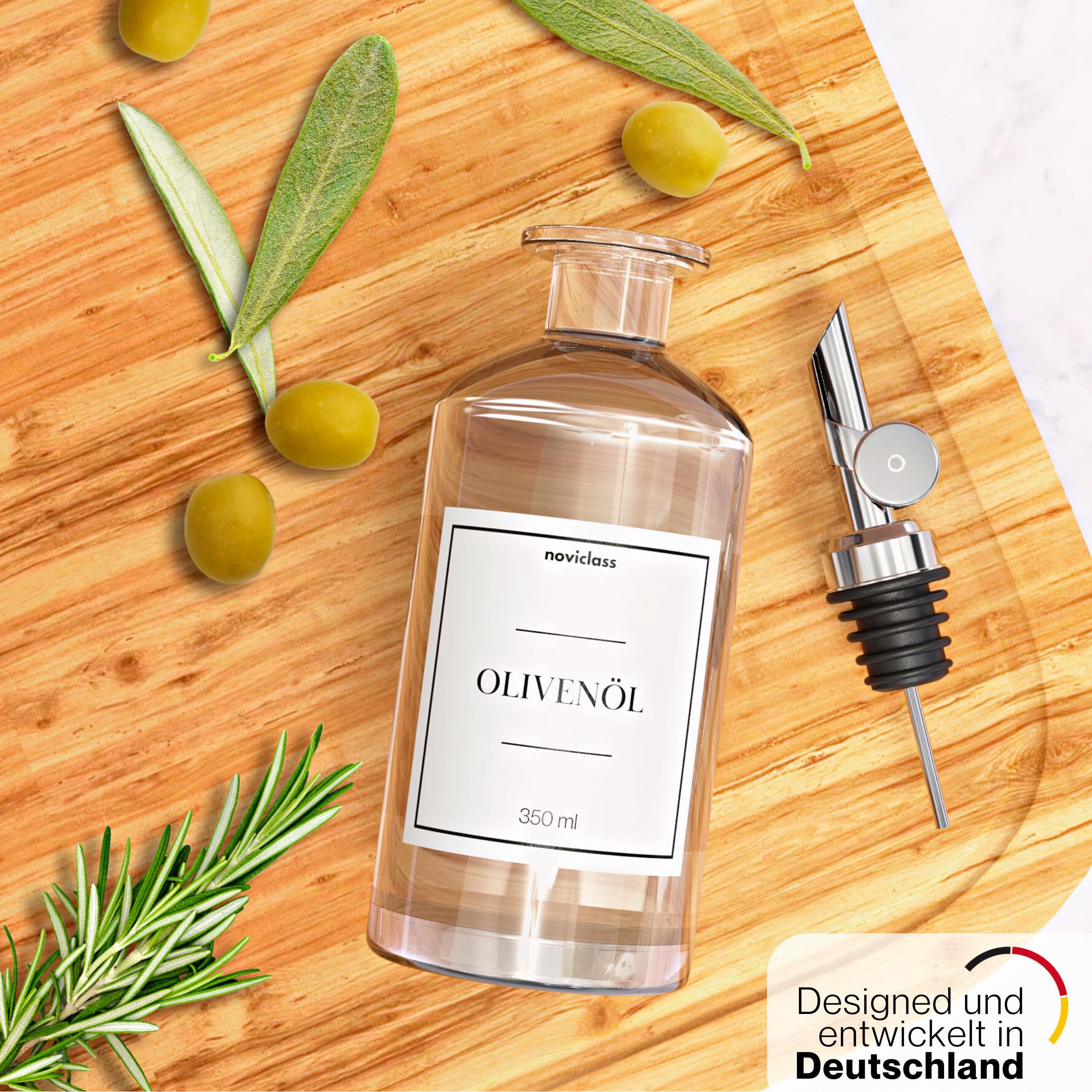 Ölflasche Essig und Ölflaschen Set Flaschen zum Befüllen (2x500ml ohne Etiketten und Trichter)